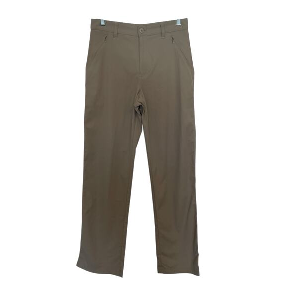 Patagonia High Waisted Flat Front Slim Straight Outdoor Hiking Pants Tan Size 4 - Picture 2 of 9